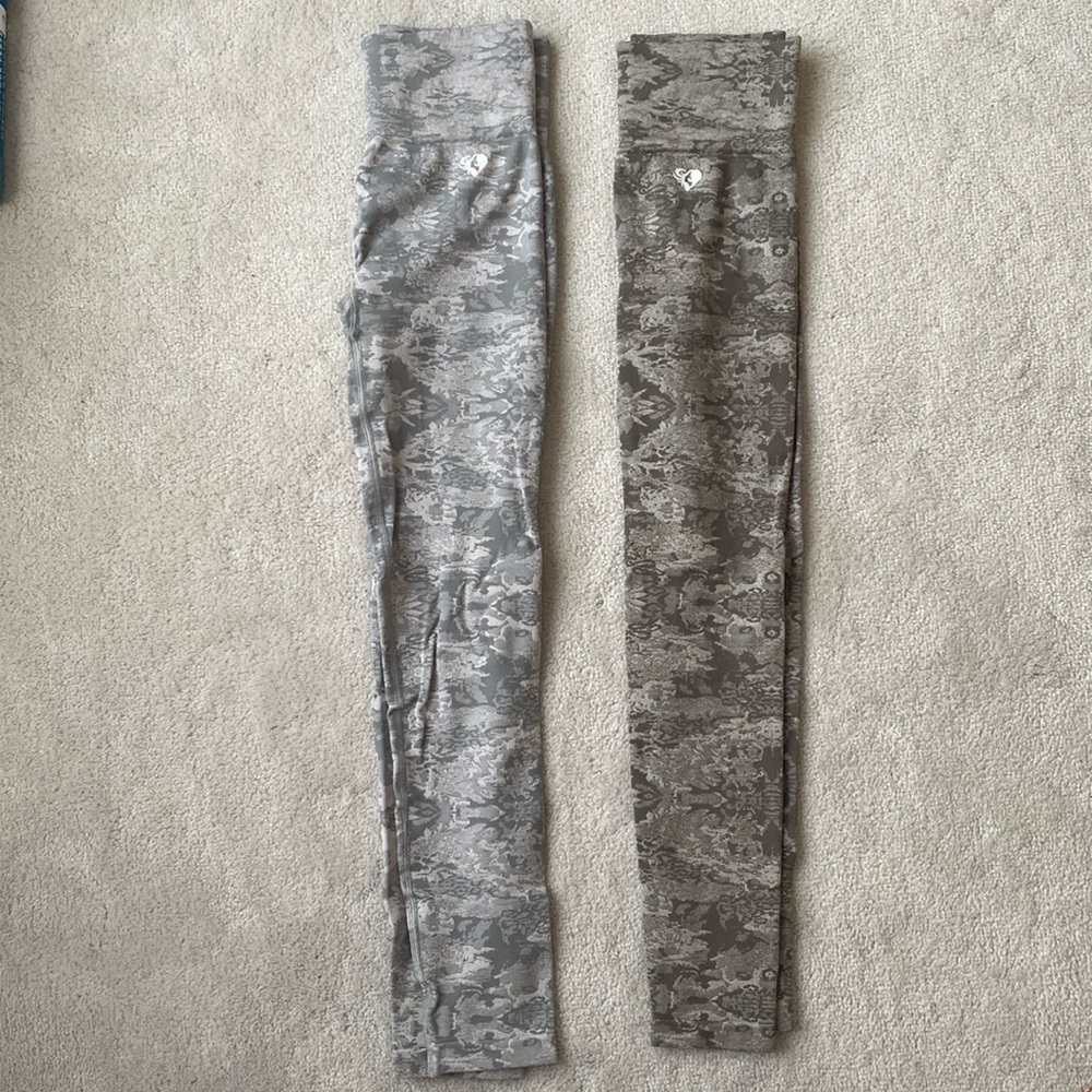 Womens Best Camo Seamless Leggings - Grey & Green (M)